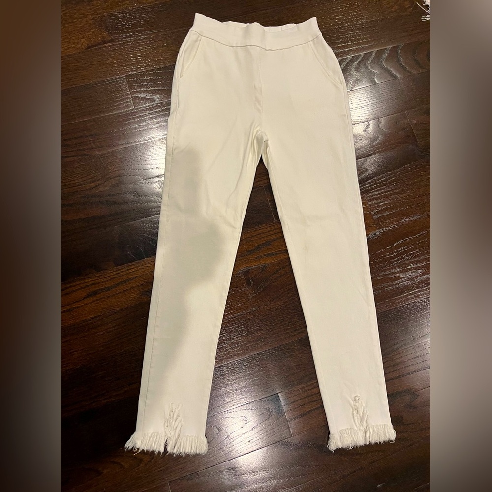 Alberto Makali white stretch jeans